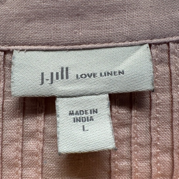 J Jill Love Linen Pintucked  Linen Tunic Top Coastal Minimalist Lagenlook Beach - Picture 5 of 13